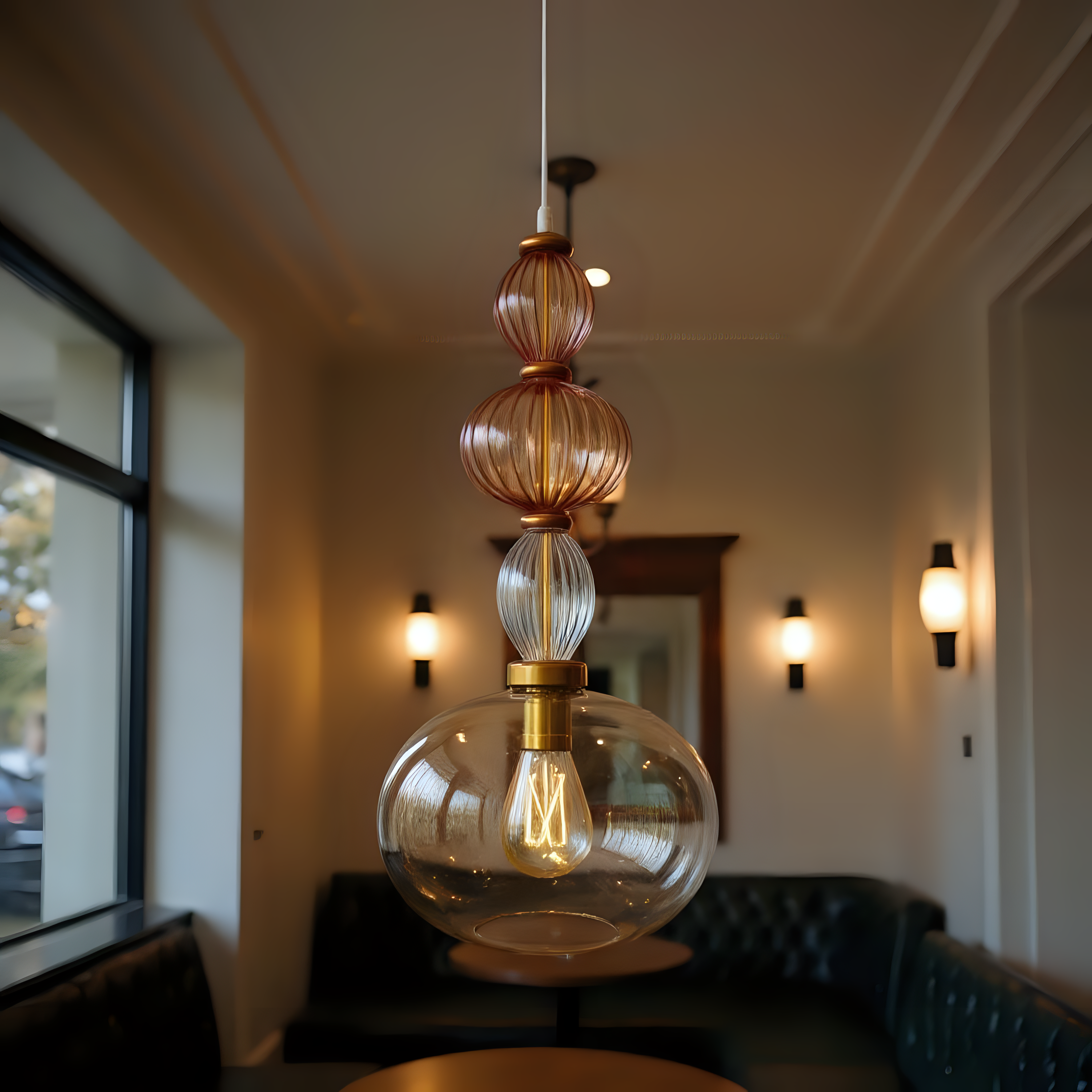 Hand Blown Glass Pendant Light
